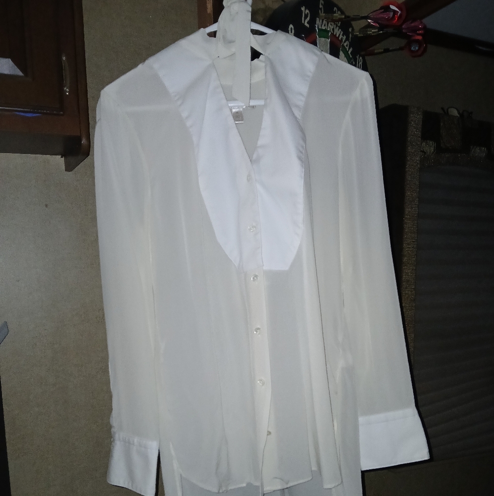 Banana Republic White Blouse Sheer Long Sleeve